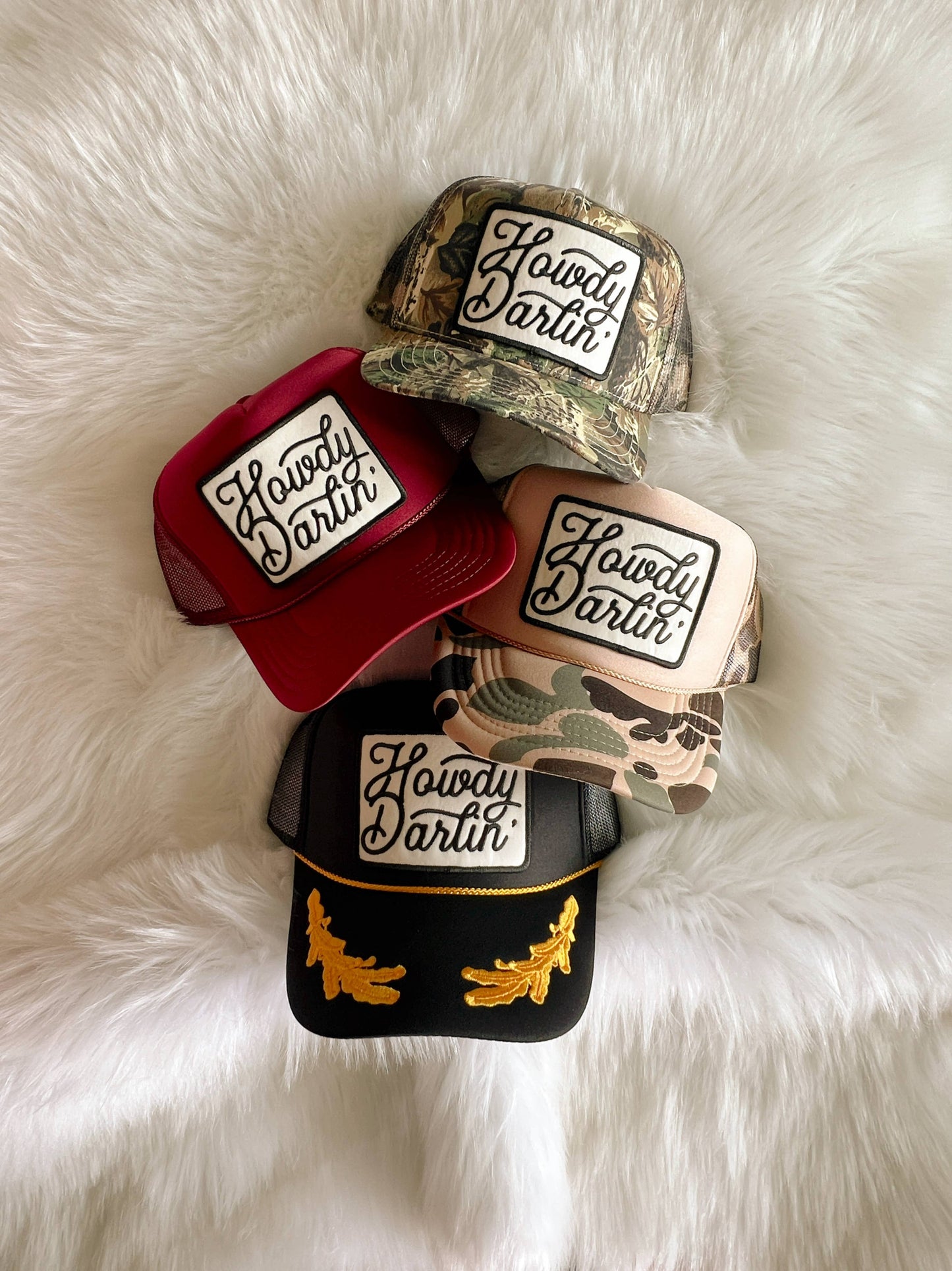 Howdy Darlin' Patch Trucker Hat: Red