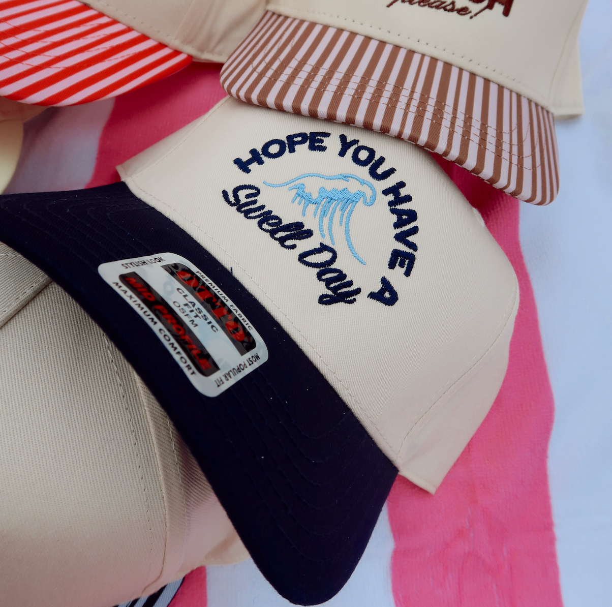 Hope You Have A Swell Day Navy/Natural Embroidered Hat