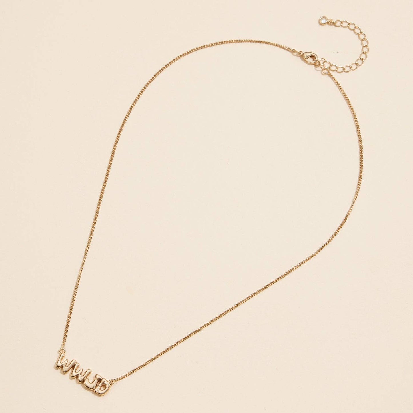 WWJD What Would Jesus Do 18K Gold Necklace: Gold / One / 4DN18088