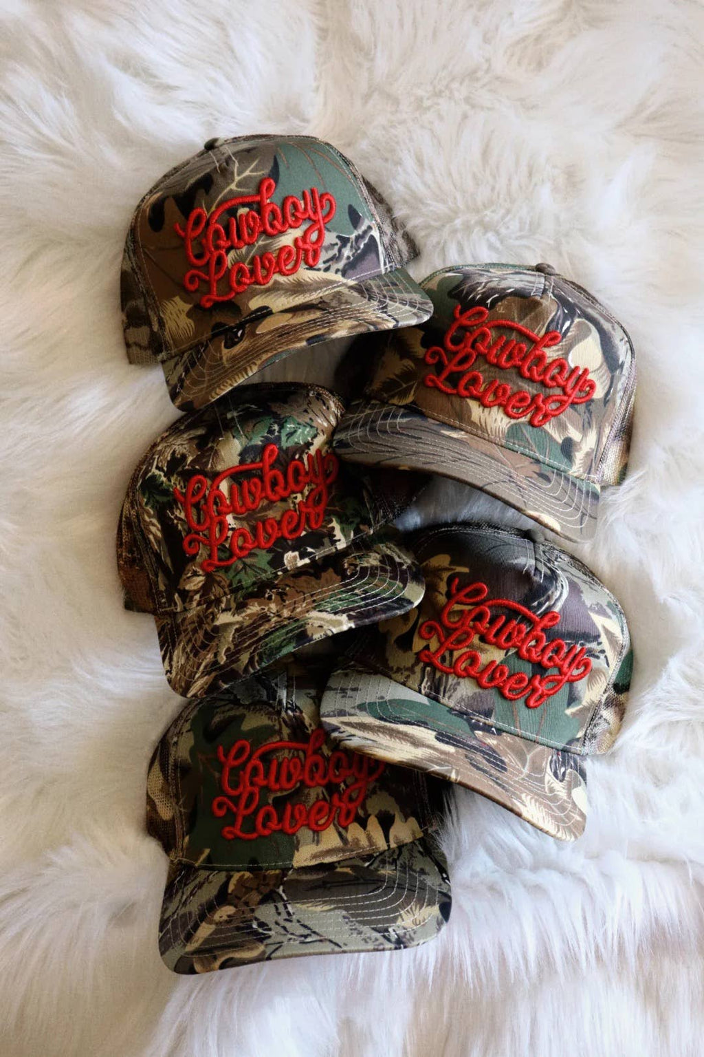 Cowboy Lover Puff Embroidered Trucker Hat