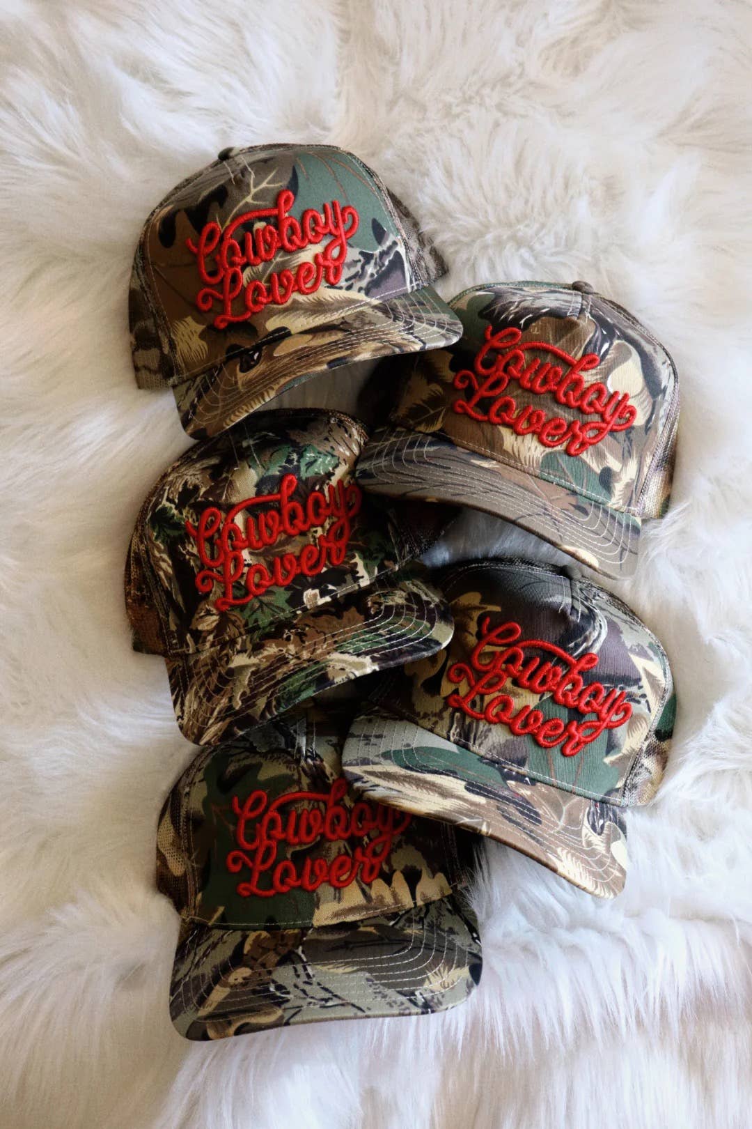 Cowboy Lover Puff Embroidered Trucker Hat