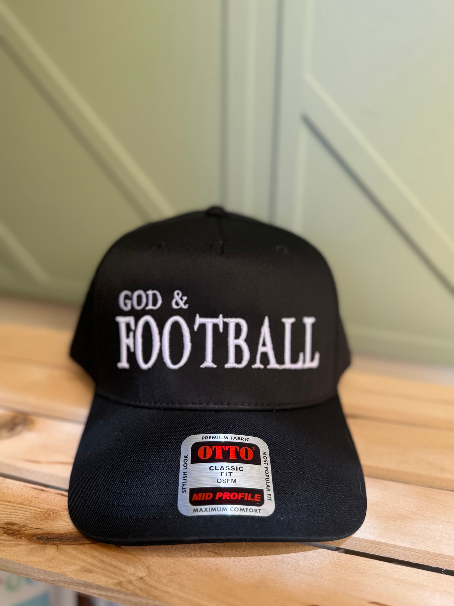 God & Football Black Trucker Hat