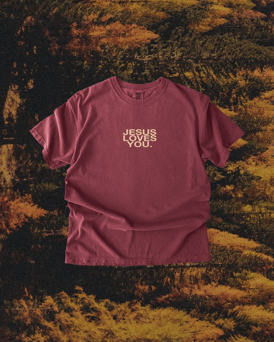 Comfort Colors Jesus Loves You : Crimson