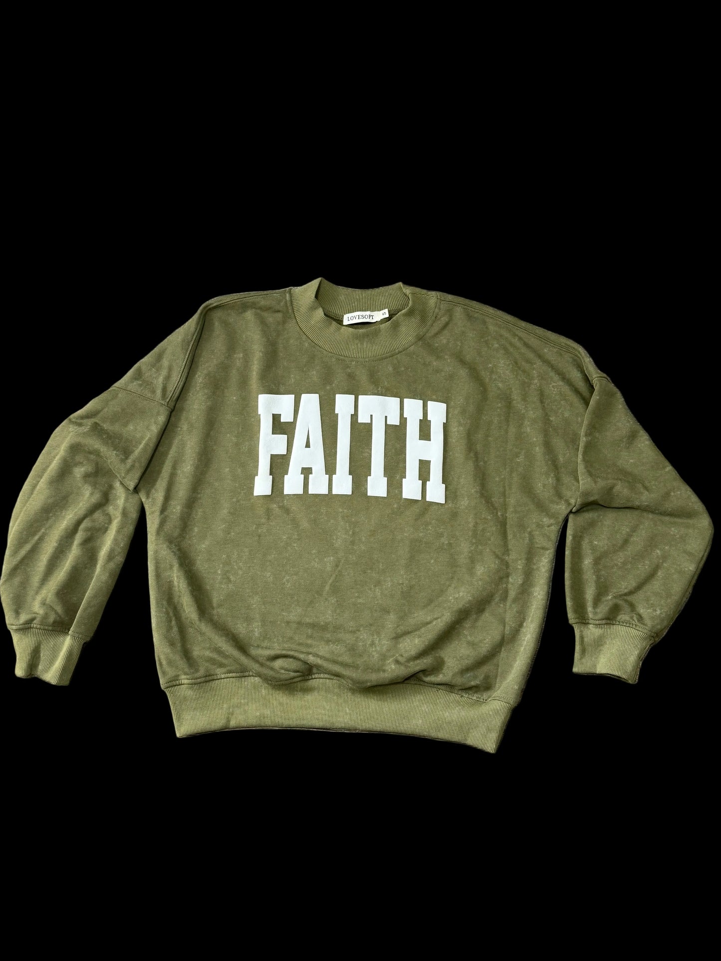 Mock Neck Faith Pullover Sweatshirt
