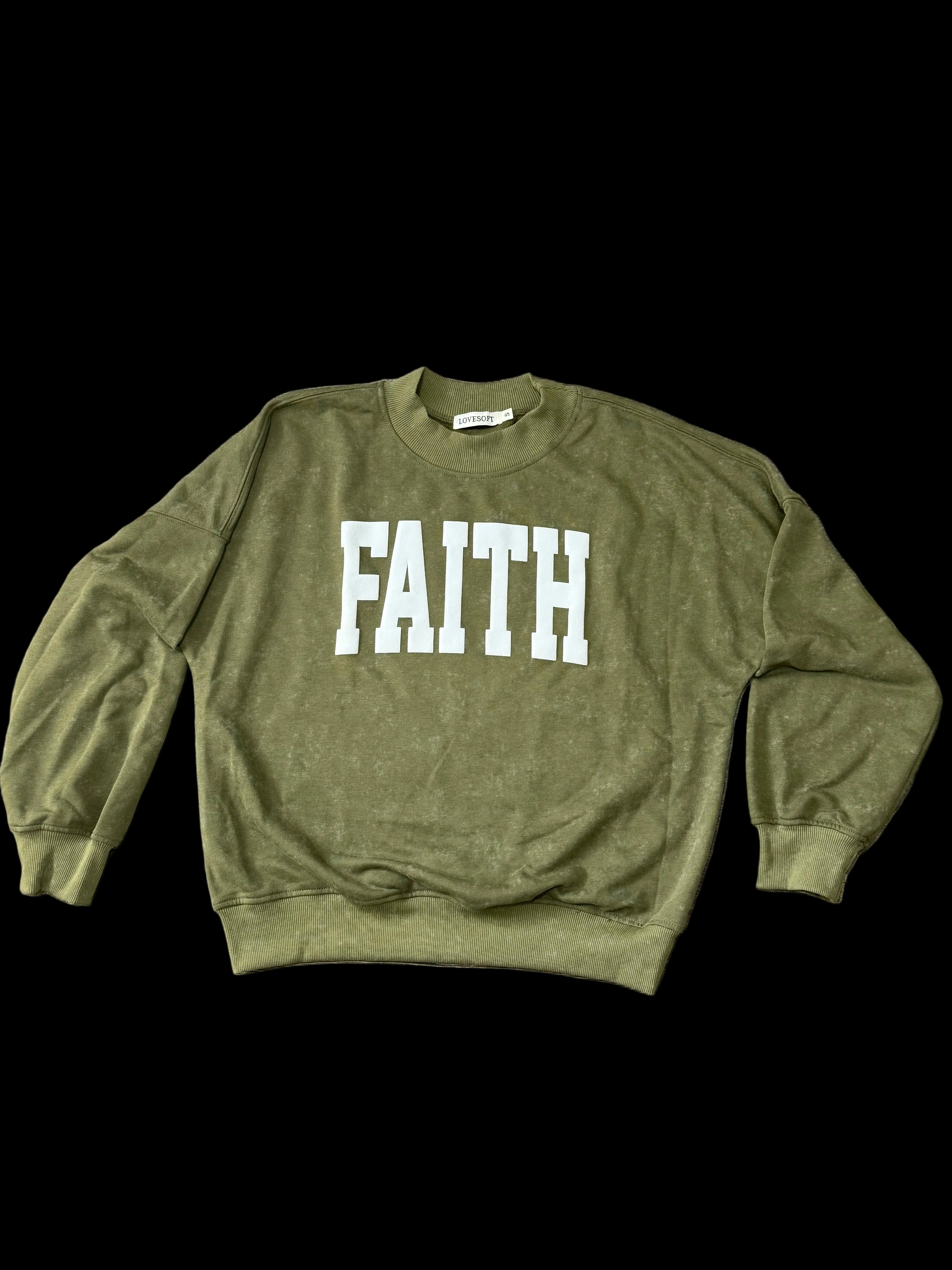 Mock Neck Faith Pullover Sweatshirt