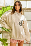 WWJD Embroidered Mock-neck Sweatshirt