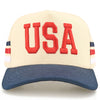 3 Lines Flag Letter on Two Tone Trucker Hat: Navy