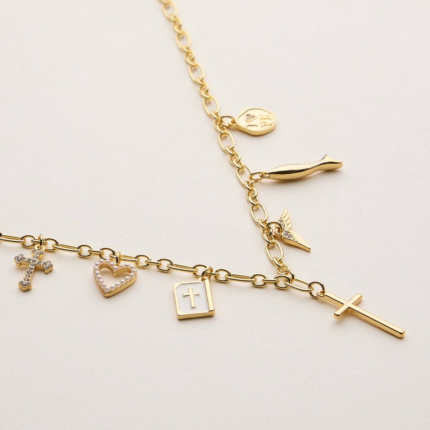 Faith and Love Charm Necklace - 18K Gold Dipped: GD / ONE / 5DN18146