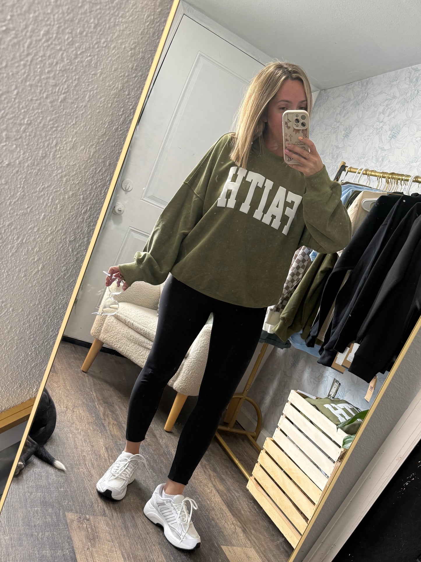 Mock Neck Faith Pullover Sweatshirt
