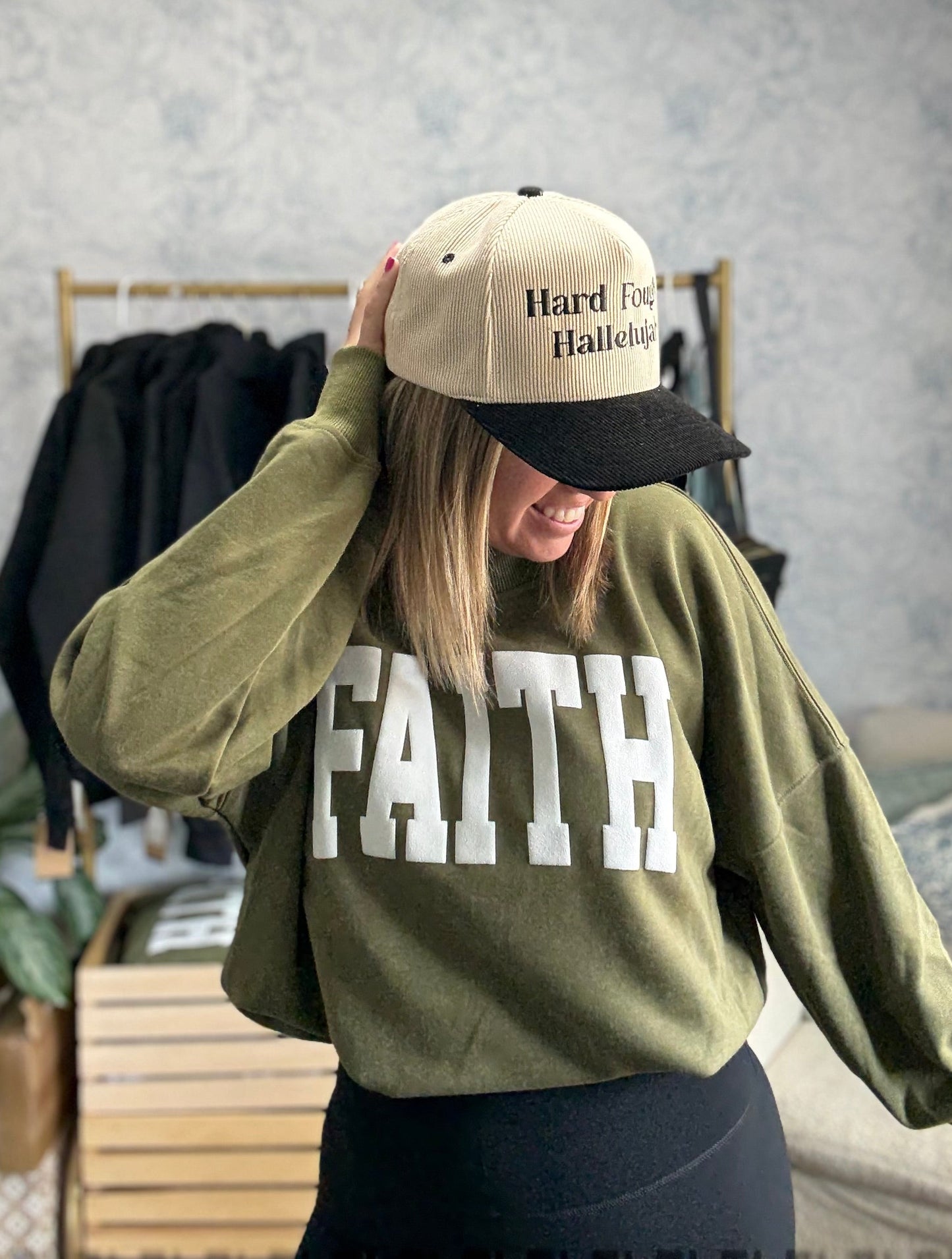 Mock Neck Faith Pullover Sweatshirt