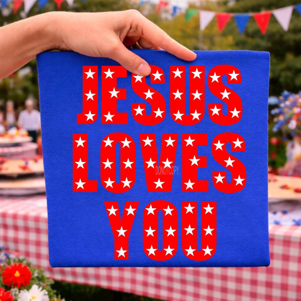 Patriotic Stars Jesus Loves You